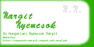 margit nyemcsok business card